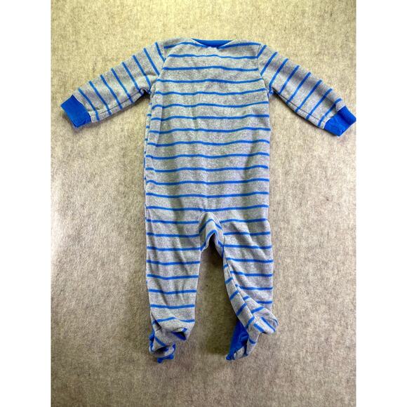 Carter's Fleece Fully Zip Footie Sleeper Gray and Blue  Shark Size 3-6 Months - Picture 2 of 4